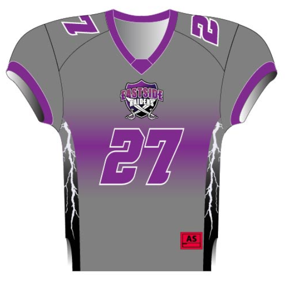GARTER SLEEVE Flag Football Jersey Size Samples