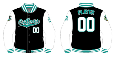 Letterman Jacket w/ Faux Leather Sleeves and Polyquilted Liner