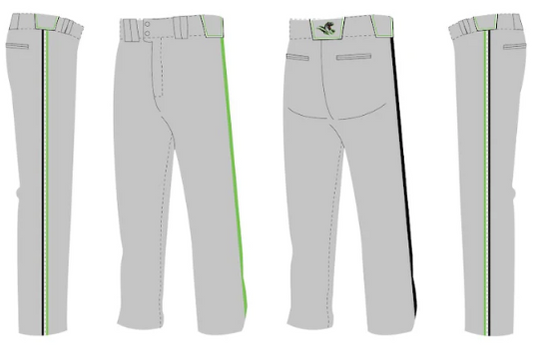 Tapered Open Bottom Baseball Pants Size Samples