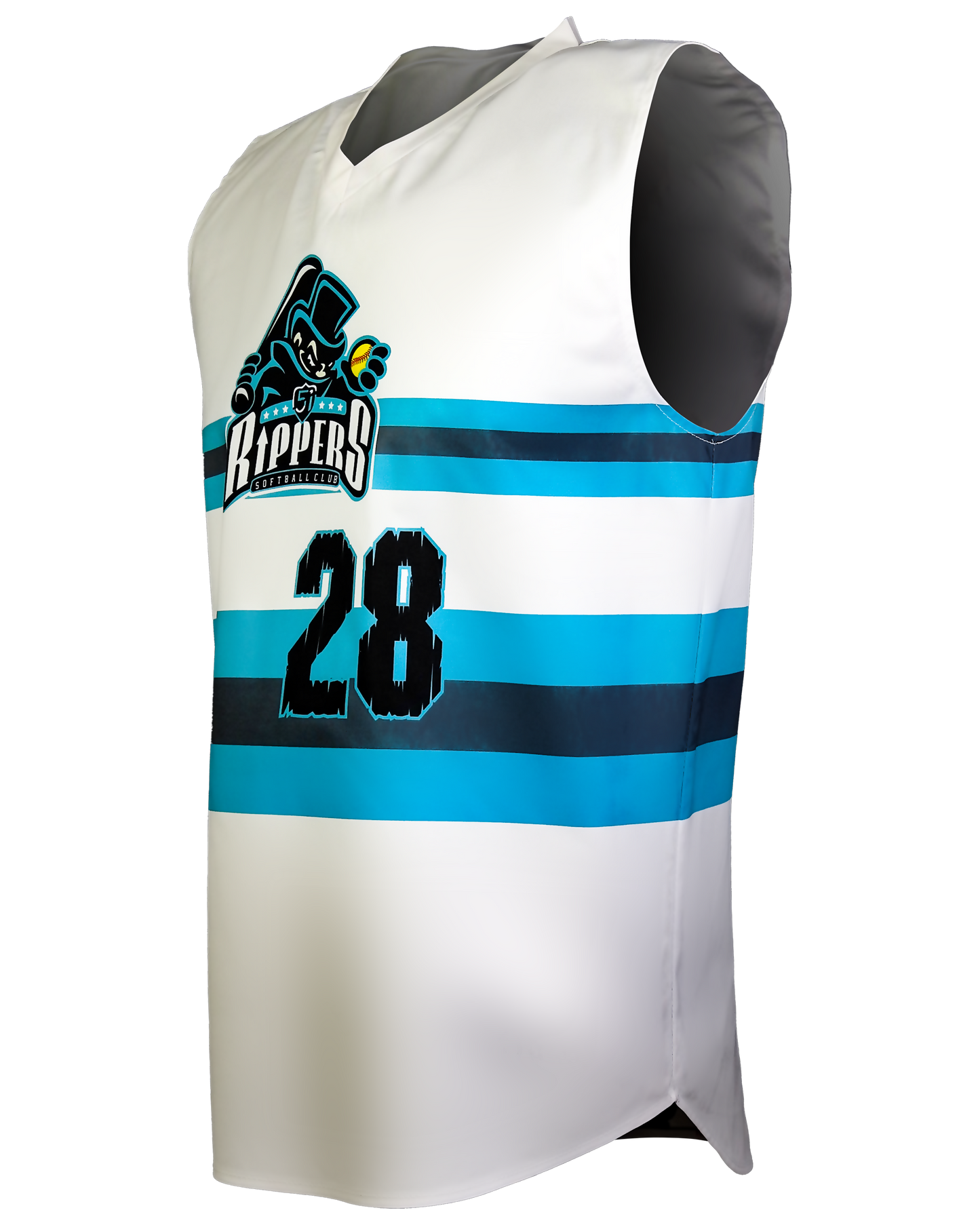Sleeveless V-Neck Baseball Jersey