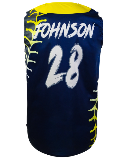 Sleeveless Full Button Baseball Jersey