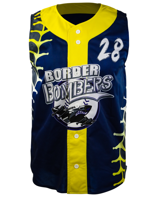 Sleeveless Full Button Baseball Jersey