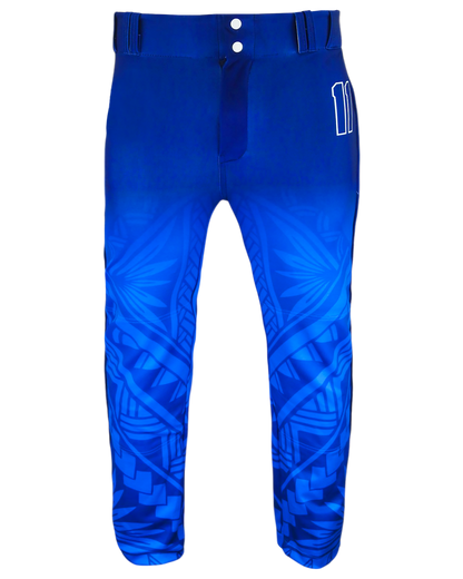 Tapered Open-Bottom Baseball Pants w/ Piping