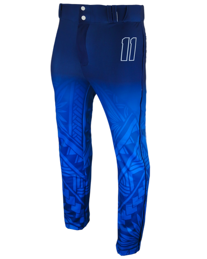 Tapered Open-Bottom Baseball Pants w/ Piping